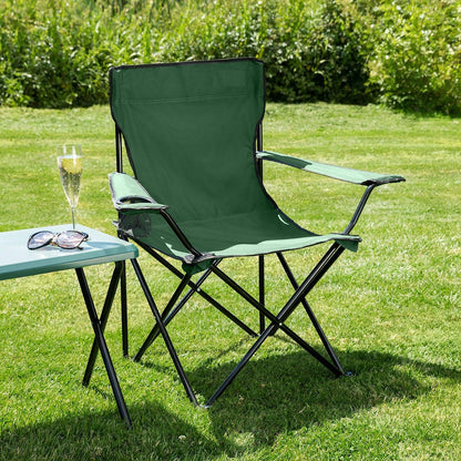 FLYTOP Heavy-Duty Foldable Camping Chair with Cup Holder & Carry Bag