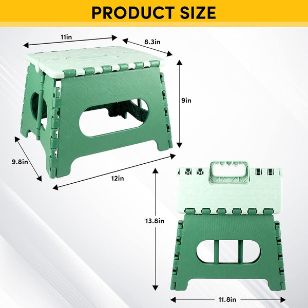 FLYTOP Folding Stool | Bathroom Stool | Travel Stool | Step Stool (1) 9" Height