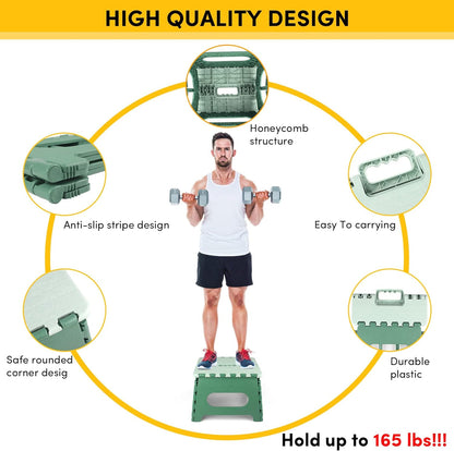 FLYTOP Folding Stool | Bathroom Stool | Travel Stool | Step Stool (1) 9" Height