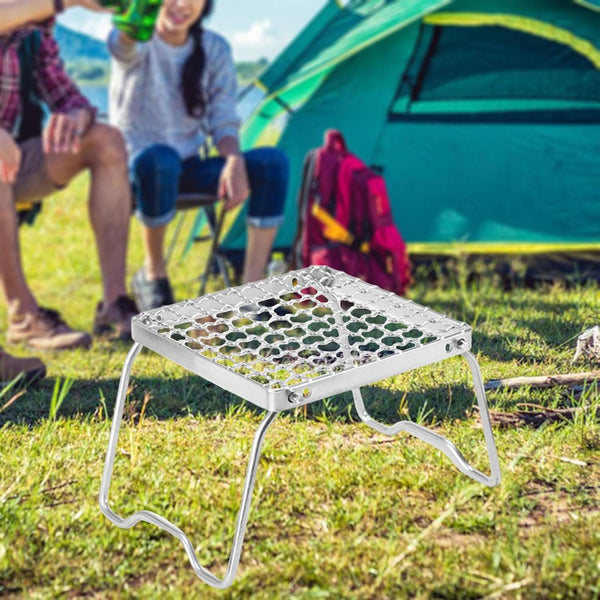 Campfire BBQ Grill Folding Rustproof Portable Stainless Steel BBQ Camping BBQ Pole Backpack