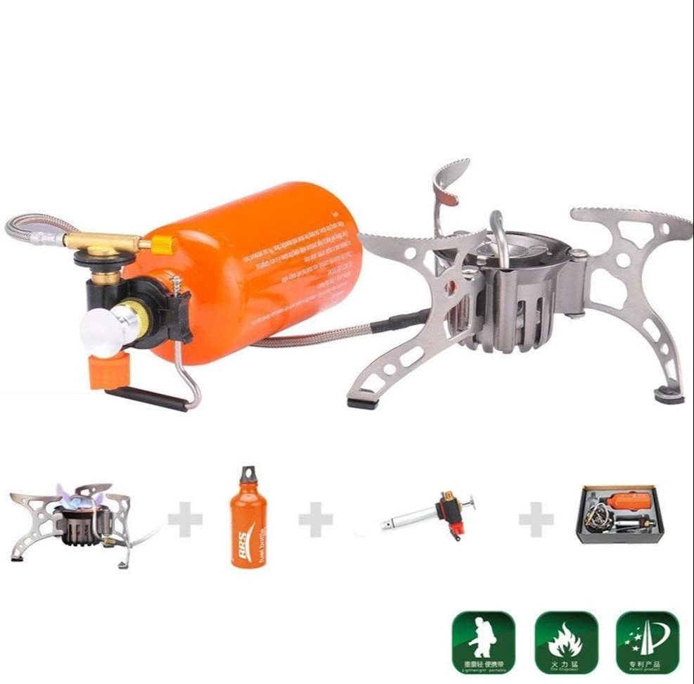 BRS 8 multifuel stove with Butane gas converter  adapter   works on Butane Gas, Keroscene, and Petrol