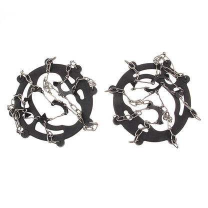 Ice Snow Anti Slip 10 Teeth Spikes Gripper Grip Cleat Shoes Overshoe Crampons.