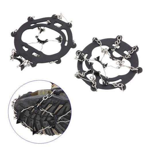 FLYTOP Ice Snow Anti Slip 10 Teeth Spikes Gripper Grip Cleat Shoes Overshoe Crampons.