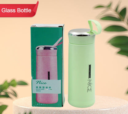 Borosilicate Glass Sport Bottle – 400ml Leak-Proof Travel Flask