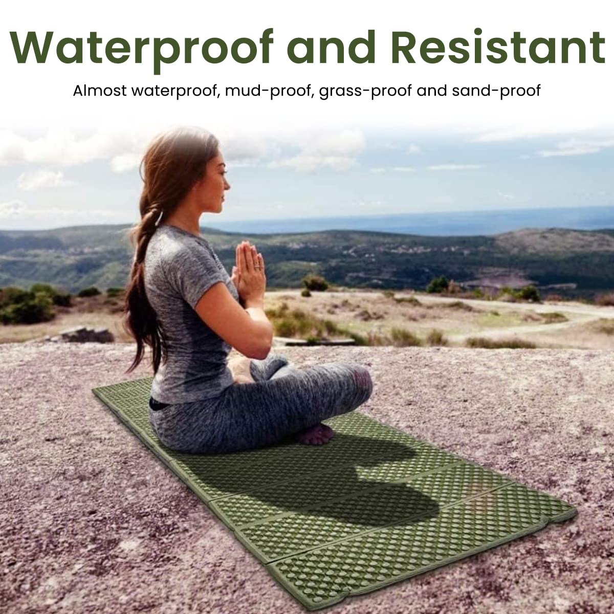 FLYTOP Trekking Folding Mat Lite weight Portable XPE Insulation Moisture-Proof Pad, Outdoor Ultralight Foam Camping Mattress for Backpacking Hiking Traveling Tent Car, Camping Accessories