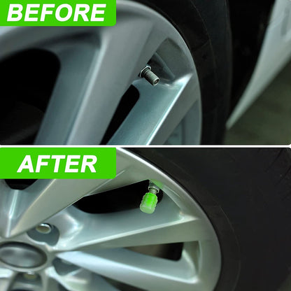 Fluorescent Car Tire Air Stem Covers – Anti-Corrosion & Easy-Grip