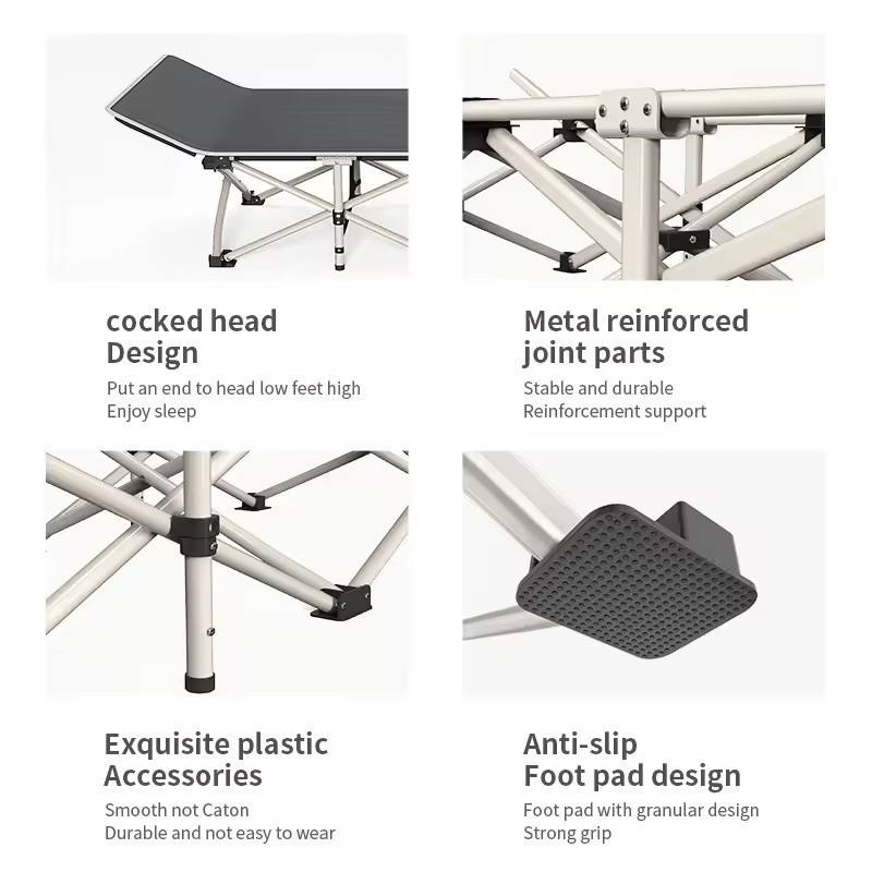 Portable Outdoor Travel Camping Iron Oxford Cloth Bed Ultra-Light Folding Bed camping folding cot