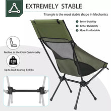 Portable Folding Camp Chairs for Garden Outdoor Backpacking Hiking Travel Picnic Fishing Beach green