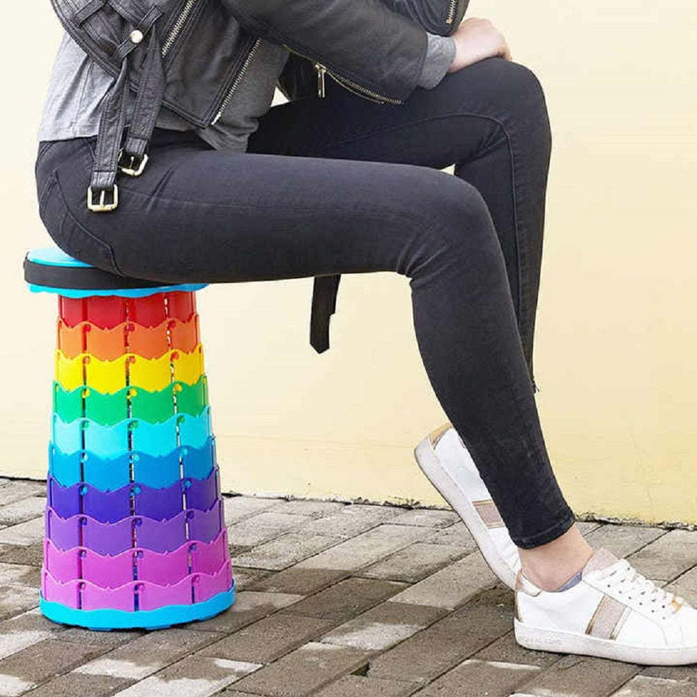 FLYTOP Lightweight Plastic Collapsible Retractable Camping Stool Telescopic Design for Outdoor