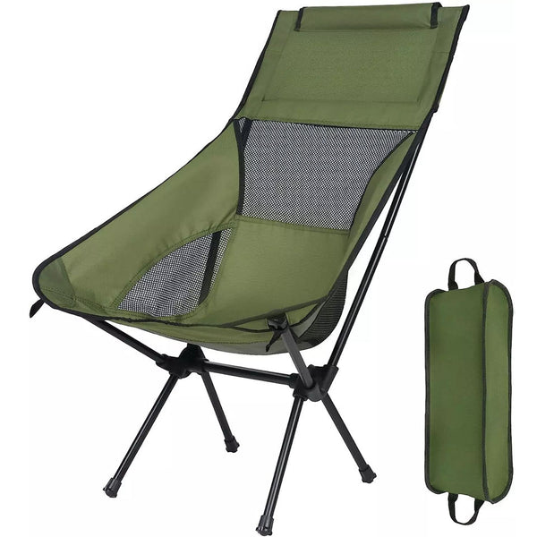 Portable Folding Camp Chairs for Garden Outdoor Backpacking Hiking Travel Picnic Fishing Beach green