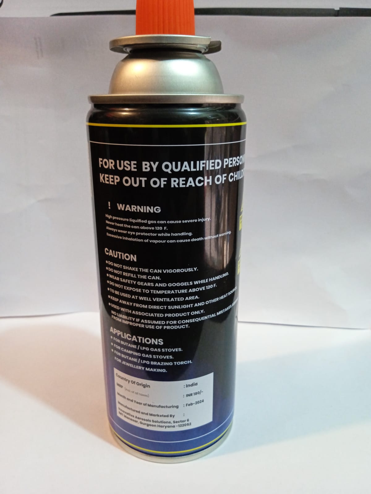 FLYTOP INSTA BRAZE Butane Gas 225G Portable High-Pressure Butane Can Liquefied Gas Canister Ideal for Refilling Lighters, Small Stoves.