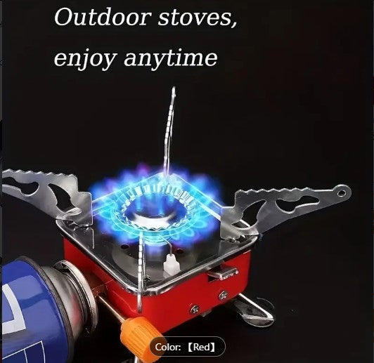 Compact 2800W Red Camping Stove – Portable Gas Burner | FLYTOP