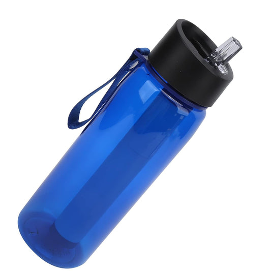 FLYTOP Water Filter Bottle, Outdoor Portable Emergency Water Purifier with Strap Carabiner for Camping Emergency(blue)