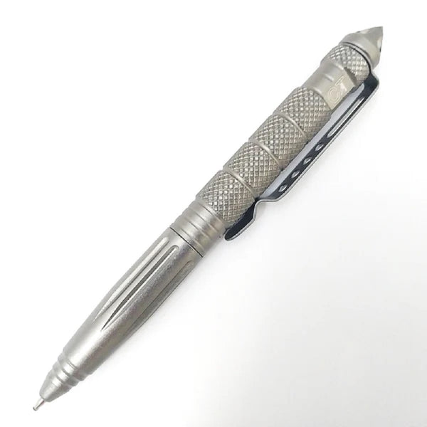 Professional Military Tactical EDC Full Heavy Duty Metal Body, Emergency Glass Breaker, Smooth Writing, Self Defense Pen.silver (Silver)