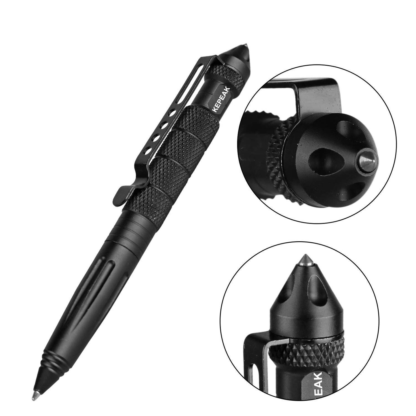Professional Military Tactical EDC Full Heavy Duty Metal Body, Emergency Glass Breaker, Smooth Writing, Self Defense Pen.