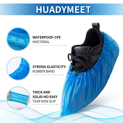 FLYTOP Disposable Shoe Cover, Pack of 100 Pair Blue
