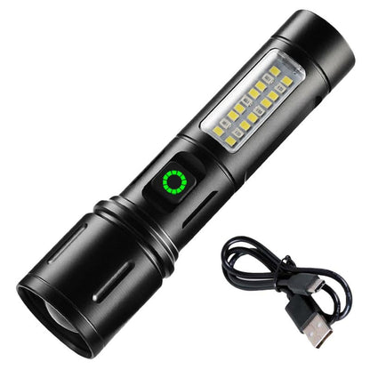 FLYTOP EDC Flashlight  Mini Telescopic Zoom Usb Rechargeable Cob High  Lumens Waterproof White Led Torch Light Tactical  Flashlight
