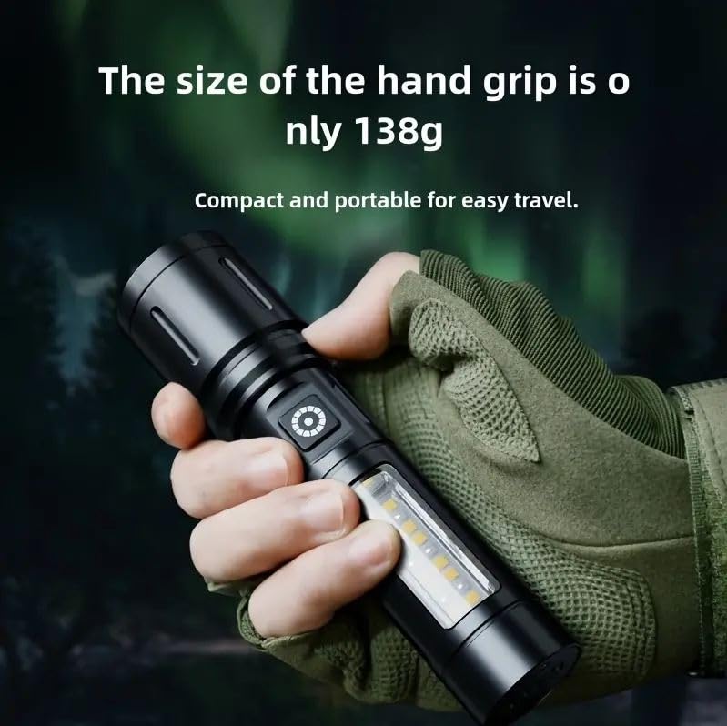 FLYTOP EDC Flashlight  Mini Telescopic Zoom Usb Rechargeable Cob High  Lumens Waterproof White Led Torch Light Tactical  Flashlight