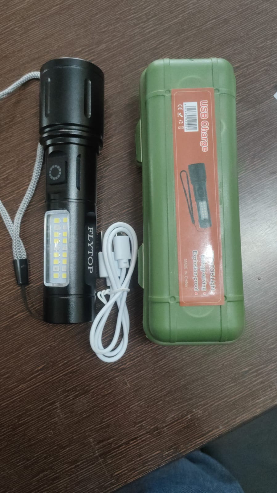 FLYTOP EDC Flashlight  Mini Telescopic Zoom Usb Rechargeable Cob High  Lumens Waterproof White Led Torch Light Tactical  Flashlight