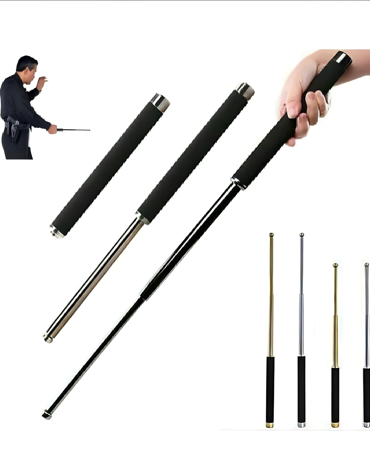 FLYTOP Aluminium, Stainless Steel self Defence Stick Trekking Poles - Lightweight Collapsible Hiking Poles Anti Shock, Walking Sticks, Adjustable Trekking Pole for Men & Women