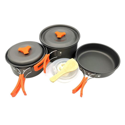 Camping Cookware Kit Outdoor Aluminum Cooking Set (TZ-300).
