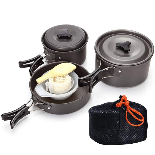 Camping Cookware Kit Outdoor Aluminum Cooking Set (TZ-300).