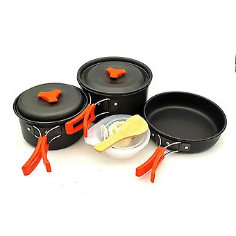 Camping Cookware Kit Outdoor Aluminum Cooking Set (TZ-300).