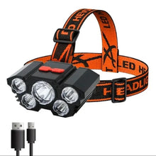 FLYTOP 5IN1 LED Headlamp Suitable for Camping, Trekking, Hiking, Cycling, labours Working in Mines