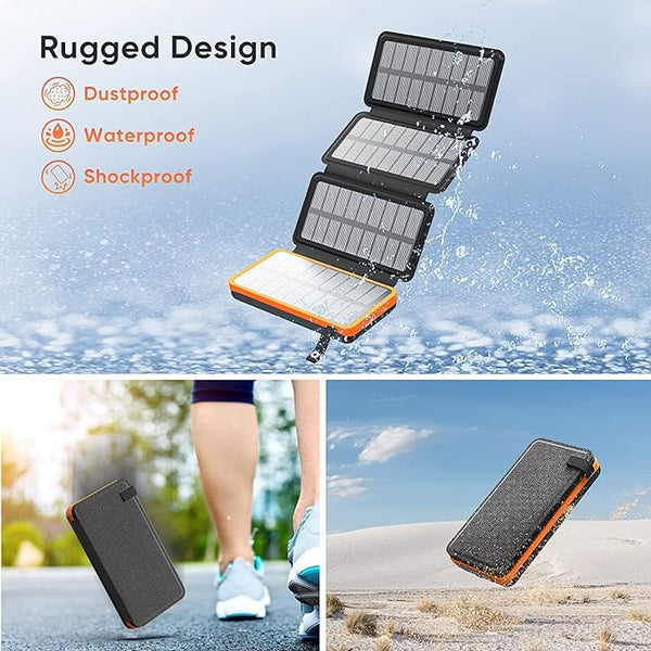 FLYTOP Solar Power Bank 20000Mah Lithium Battery | Solar Charging 5V/200mah Suitable for Charging Mobile Phone| Camera| Tablet etc