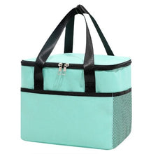 Insulated Lunch Cooler Bag, 2-Tier Design, multicolor, Mesh Side Pocket, Dual Carry Handles