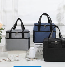 Insulated Lunch Cooler Bag, 2-Tier Design, multicolor, Mesh Side Pocket, Dual Carry Handles