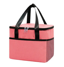 Insulated Lunch Cooler Bag, 2-Tier Design, multicolor, Mesh Side Pocket, Dual Carry Handles