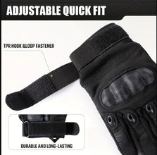 Black Biker Protective Full Finger Gloves Anti-Skid Surface Breathable Bike Riding Glove for Motorcycle, Cycling, Climbing Mountaineering, Hiking