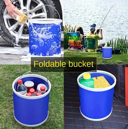 FLYTOP Collapsible Bucket, Thickened Portable Multifunction Foldable Fishing Bucket Leakproof for Car
