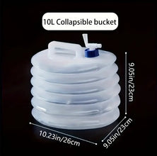Foldable Water Container with Spigot, 10 Liter, Portable Camping Storage, White
