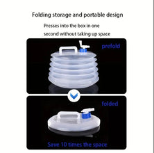Foldable Water Container with Spigot, 10 Liter, Portable Camping Storage, White