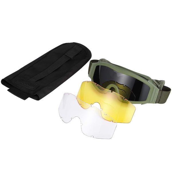 sports tactical glasses windproof,  fogproof and sandproof shooting  glasses Z87 three-mirror with box set  glasses goggles