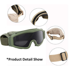 sports tactical glasses windproof,  fogproof and sandproof shooting  glasses Z87 three-mirror with box set  glasses goggles