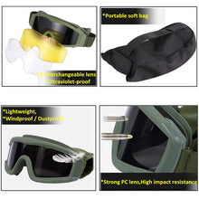 sports tactical glasses windproof,  fogproof and sandproof shooting  glasses Z87 three-mirror with box set  glasses goggles