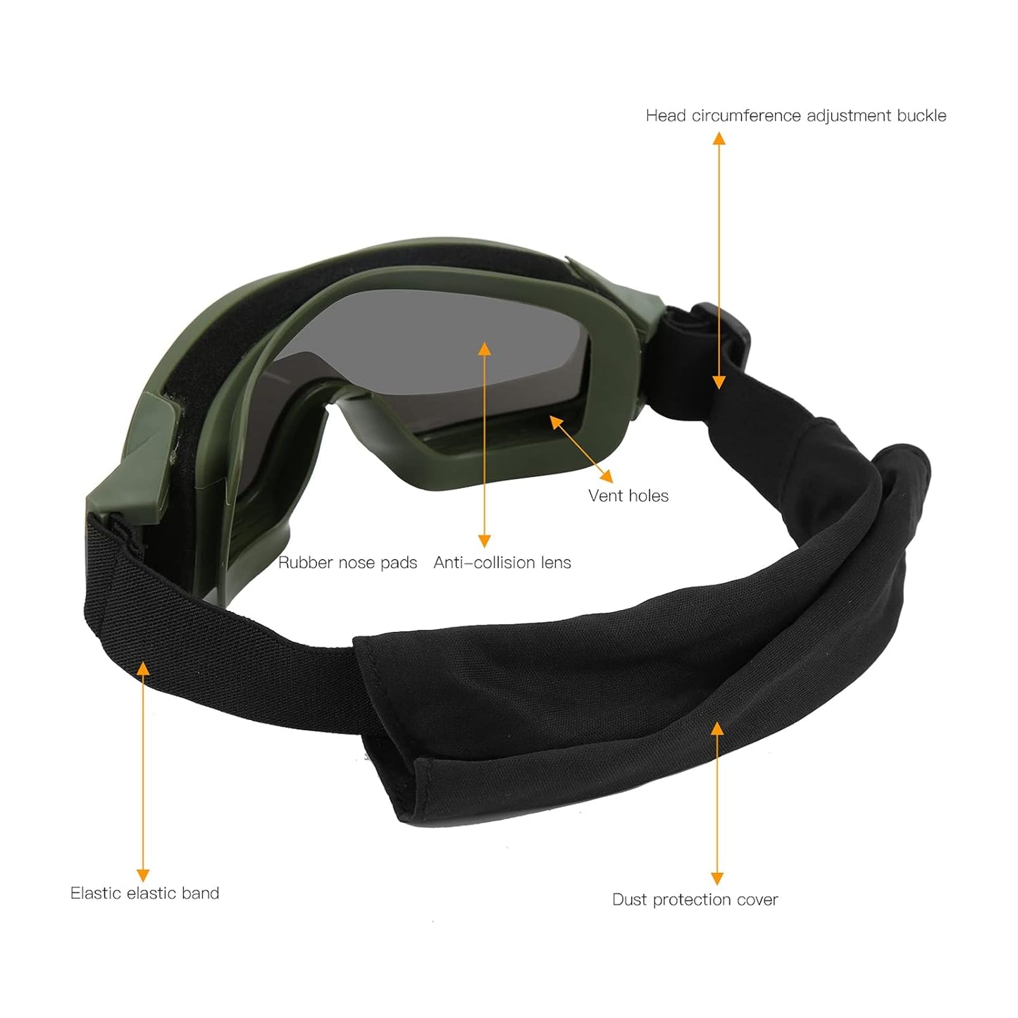 sports tactical glasses windproof,  fogproof and sandproof shooting  glasses Z87 three-mirror with box set  glasses goggles