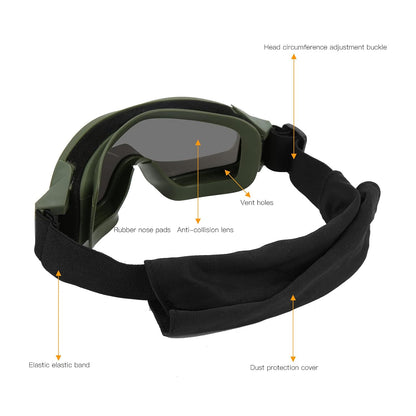 sports tactical glasses windproof,  fogproof and sandproof shooting  glasses Z87 three-mirror with box set  glasses goggles