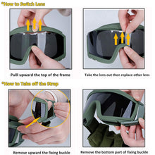 sports tactical glasses windproof,  fogproof and sandproof shooting  glasses Z87 three-mirror with box set  glasses goggles