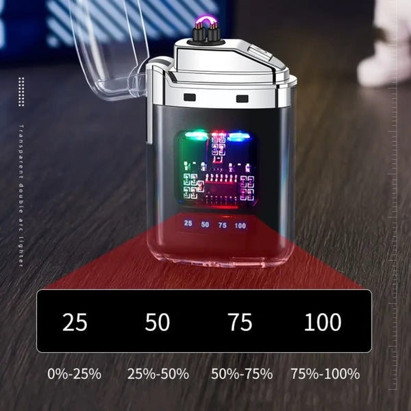Lighter, USB Type C, Fire Starter 2nd Generation, Rechargeable, Small, Windproof, Battery Level Display, Fashionable, Anniversary, Gift