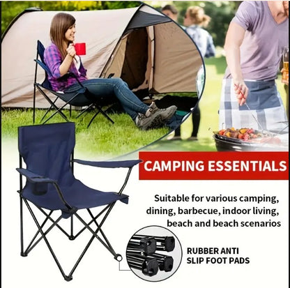 FLYTOP Heavy-Duty Foldable Camping Chair with Cup Holder & Carry Bag