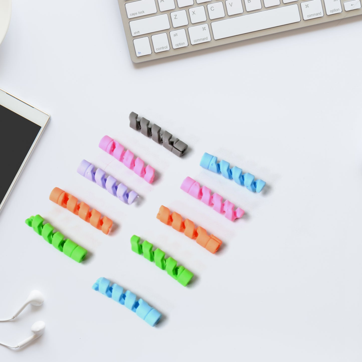 10-Piece Multi-Color Spiral Charger Protector for All Cables