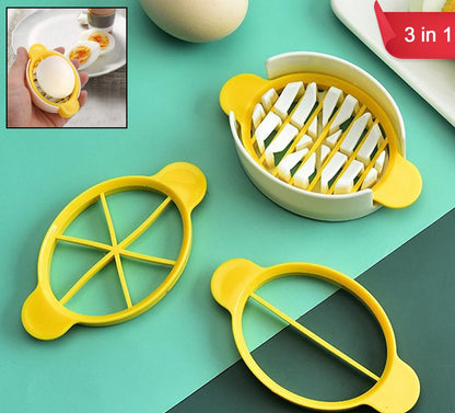 3-in-1 Professional Egg Slicer – Multi-Style Precision Cutter