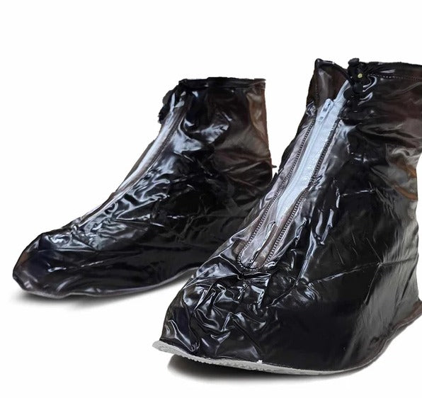 FLYTOP Waterproof PVC Rain Shoe Covers, Reusable with Zipper, Anti-Slip Sole, Unisex