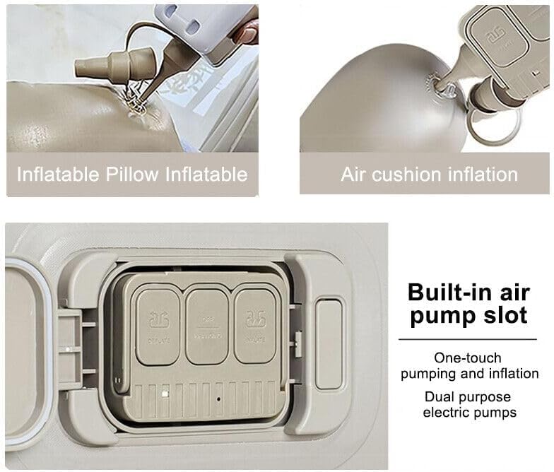 FLYTOP Inflatable Airbed with Built-in Rechargeable Pump Camping Twin Size Blow up Air Bed Mattress