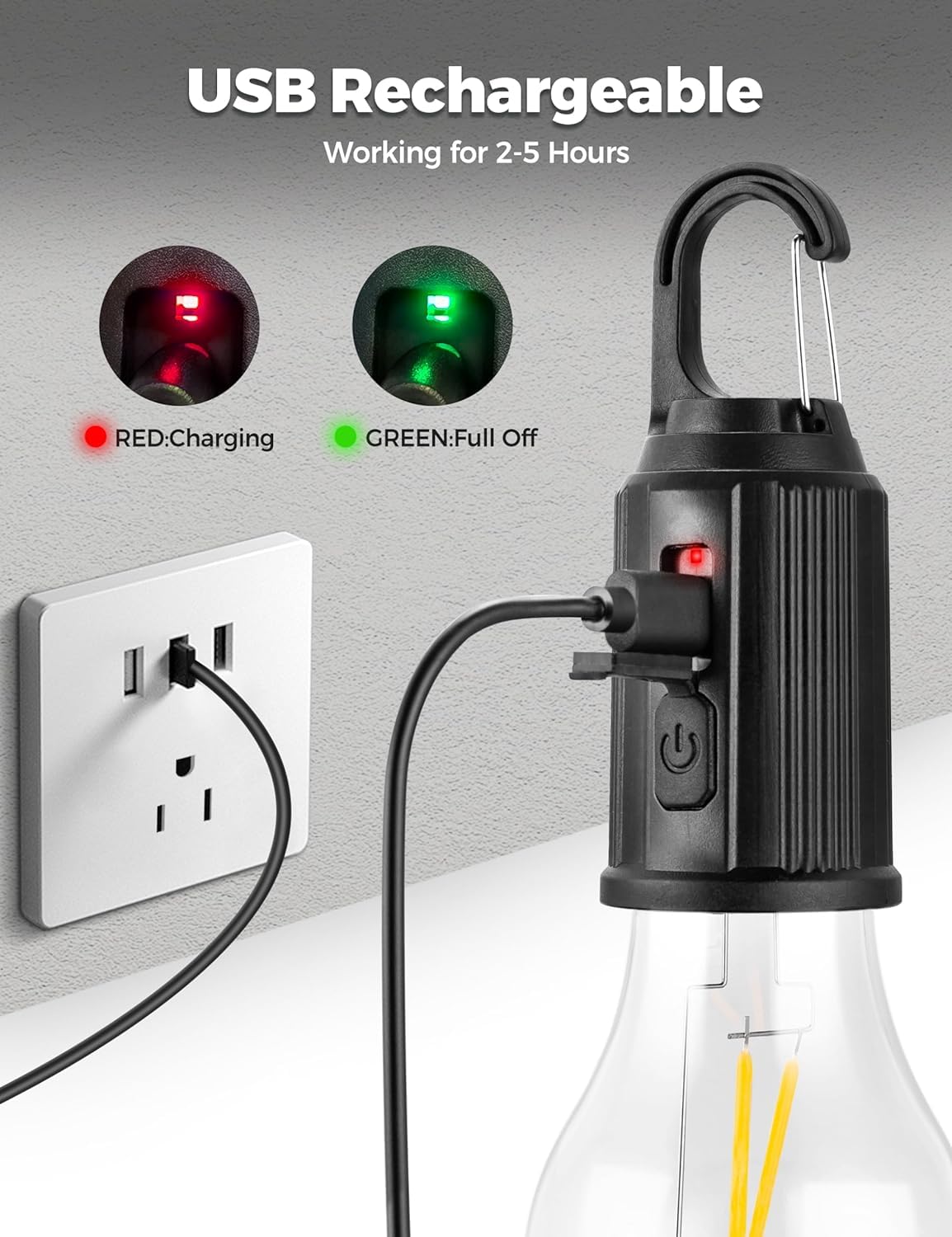 FLYTOP LED Camping Lights: Rechargeable, Dimmable, 3-Way, Outdoor ABS Material, LED Source, 36V or Below, USB Charging, No Laser Function, Electronic Parts Included. 1PC