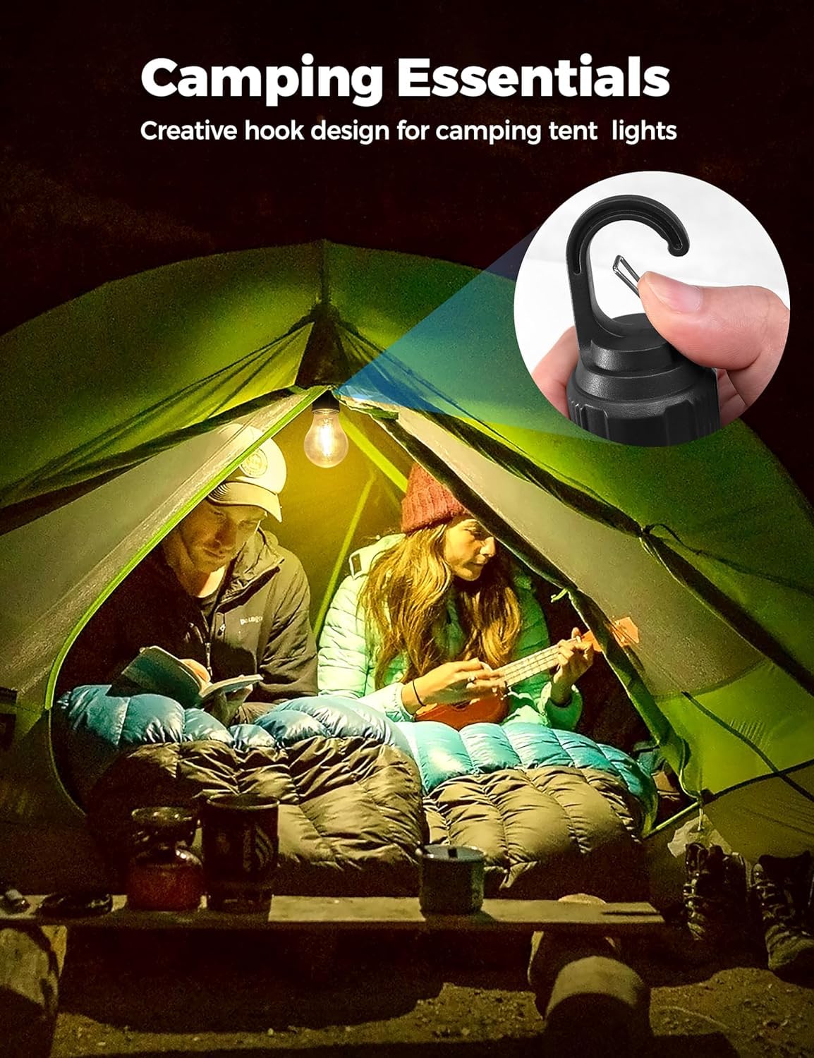FLYTOP LED Camping Lights: Rechargeable, Dimmable, 3-Way, Outdoor ABS Material, LED Source, 36V or Below, USB Charging, No Laser Function, Electronic Parts Included. 1PC